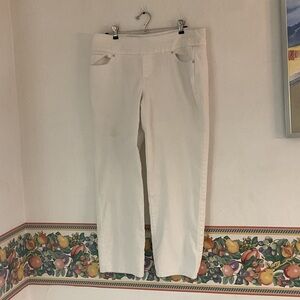 d & co. Pull On Wide Leg Jeans, Size 12P, White